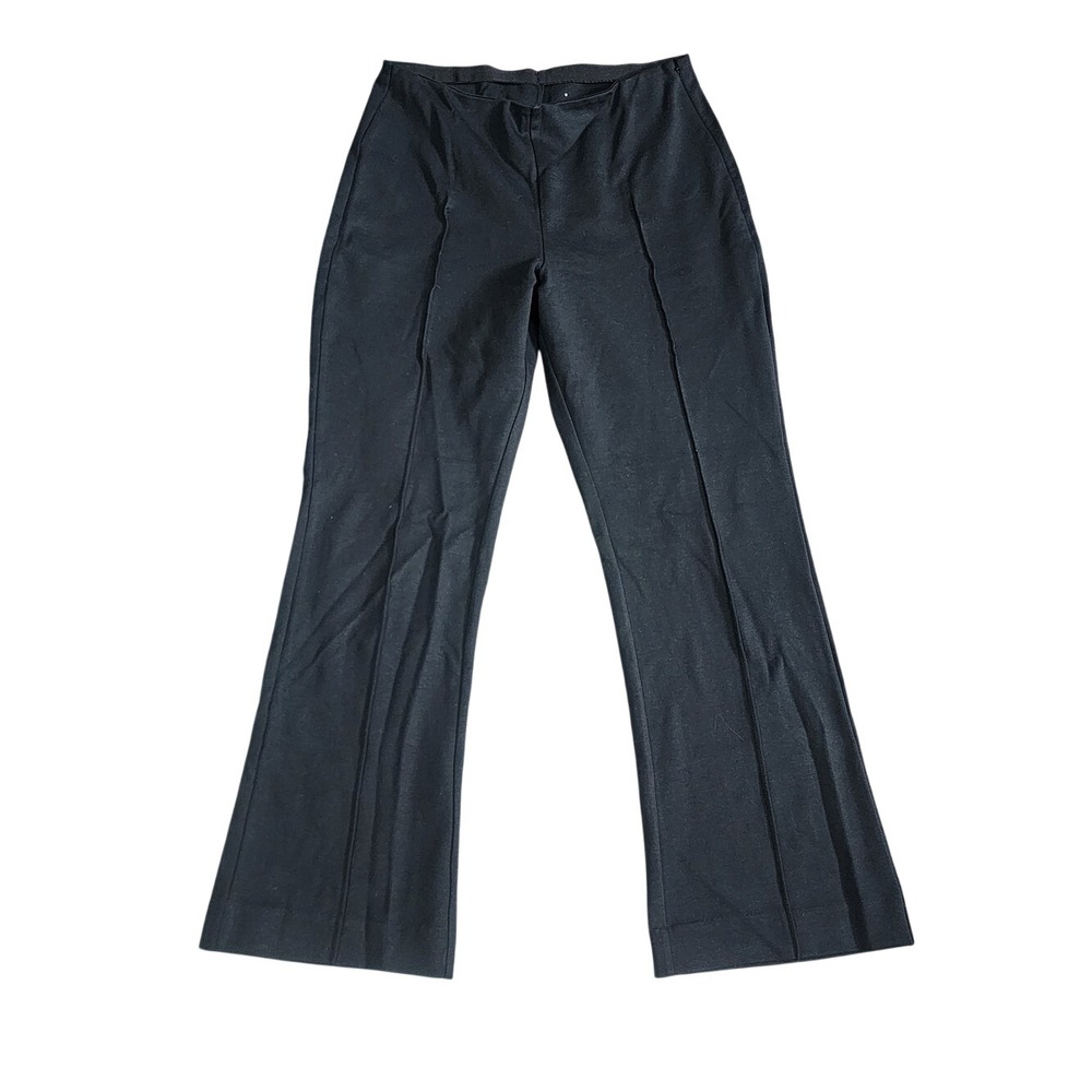 Everlane Dream Kick Flare‎ Pants Black Organic Cotton Modal Side Zip Stretch M